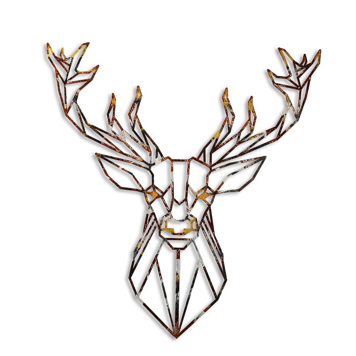 Wallity Deer - 3 Accesorio de Pared de Metal Multicolor